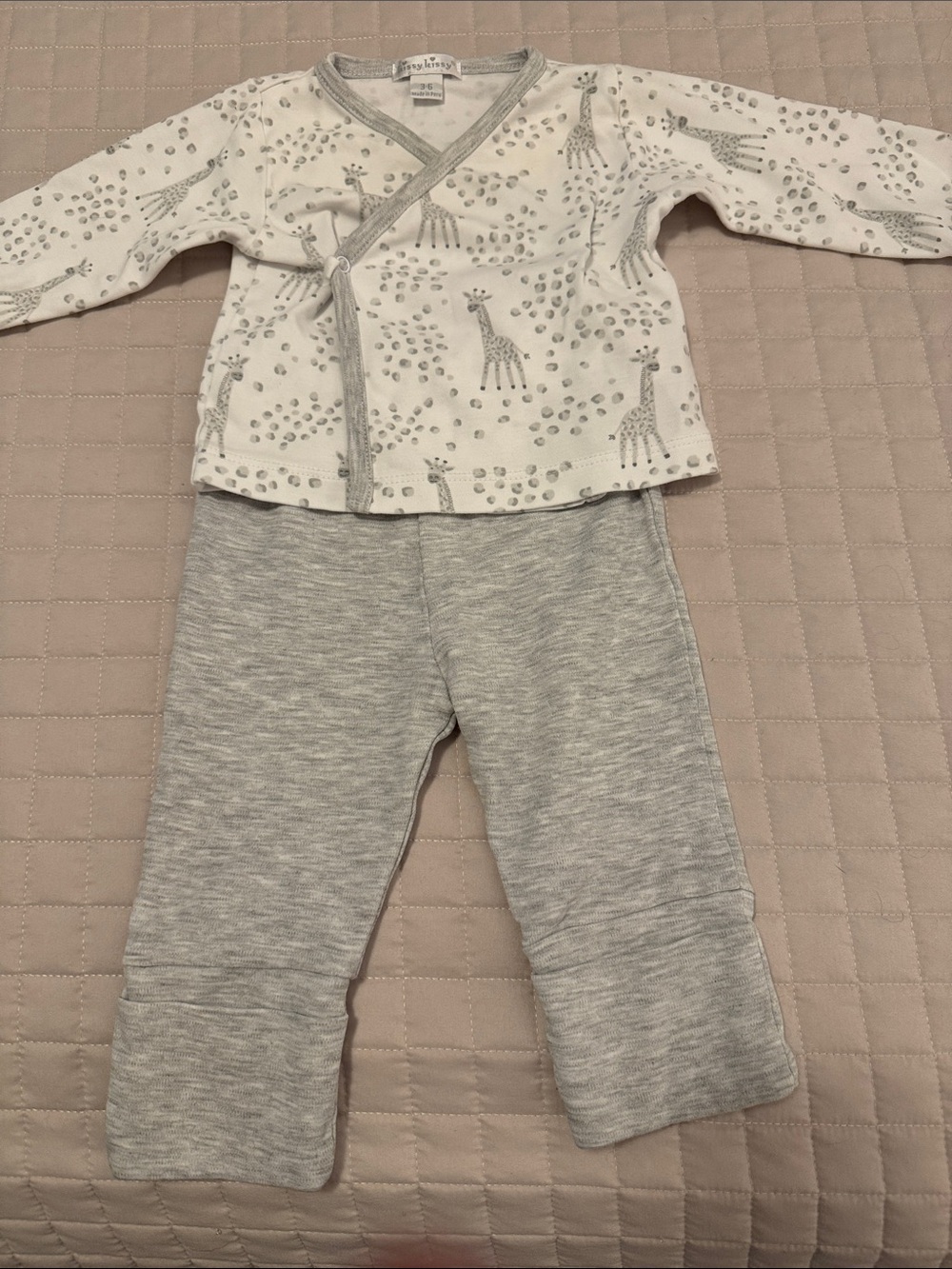 Kissy Kissy size 3-6 giraffe print 2 piece